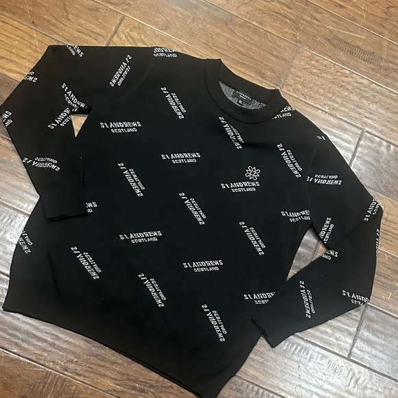 Men's Black Graphic Crewneck Sweater - Picture 3 of 5